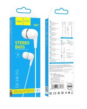 Наушники HOCO M97 Enjoy universal earphones with mic(UPD) White 1579 фото