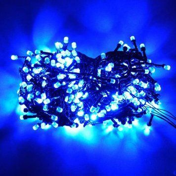 Гірлянда RD-7064 200LED (18 м) ВУЛИЦЯ Дріт-Чорний, Колір ламп-Синій (OP) 2139 фото