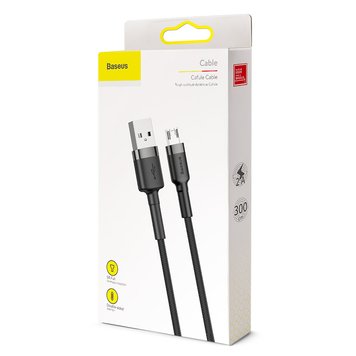 Кабель BASEUS Micro USB Cafule | 3m, 2A | (grey/black) 2316 фото