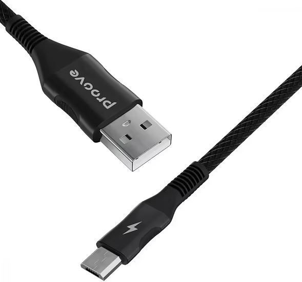 Кабель Proove Braided Scout Micro USB 2.4A (1m) (EN) Black 4021 фото