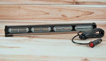 LED Балка стробоскоп жовте 4 секції (2 ряда діодів) (44 см*4,5 см) (SM) Black 4182 фото