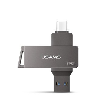 Флешка USAMS Type-C OTG USB3.0 Rotatable High Speed Flash Drive 16GB US-ZB198 (UPD) Gray 2012 фото