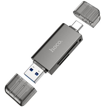 Кардрідер HOCO USB & Type-C 3.0 high-speed Card reader HB39 |5Gbps| (UPD) Black 2459 фото