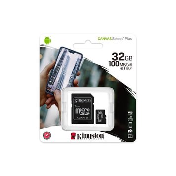 Карта памяти Kingston Canvas Select Plus 128Gb 10 А1 (R-100MB/s) microSDHC(UHS-1) (adapter SD)(KT) 1595 фото