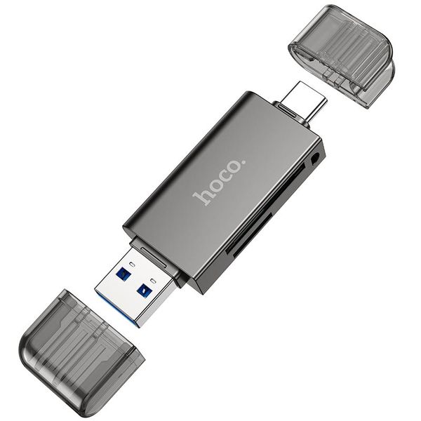 Кардидер HOCO USB & Type-C 3.0 High-Speed ​​Card Reader HB39 |5Gbps| (UPD) Black 2459 фото