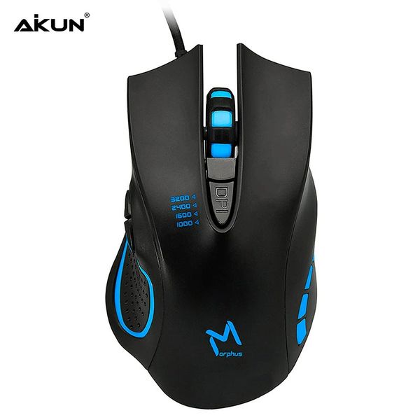 Дротова комп'ютерна миша Aikun Apparition Optical Gaming Mouse Backlight GX53 |1000-3200DPI (UPD) black 3242 фото