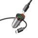 Адаптер автомобільний HOCO Rigorous dual port car charger NZ16A (Type-C to Type-C set) |1USB/1Type-C, 43W/3A, PD25W/QC (UPD) Metal-grey 5786 фото 5