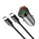 Адаптер автомобільний HOCO Rigorous dual port car charger NZ16A (Type-C to Type-C set) |1USB/1Type-C, 43W/3A, PD25W/QC (UPD) Metal-grey 5786 фото 3