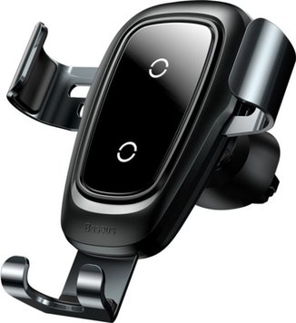 Тримач в машину Baseus Wireless Charder Gravity Car Mount (Osculum Type) (UPD) Black 3234 фото