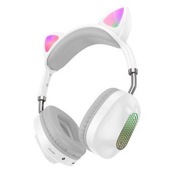 Бездротові навушники HOCO Skill cat ear BT headphones ESD13 |BT5.3, Type-C, 7h| (UPD) White 6792 фото
