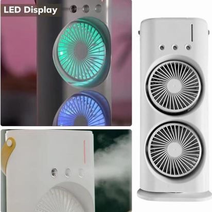 Вентилятор настільний дворівневий з охолодженням повітря та LED підсвічуванням RD-1818 (LO) 5587 фото