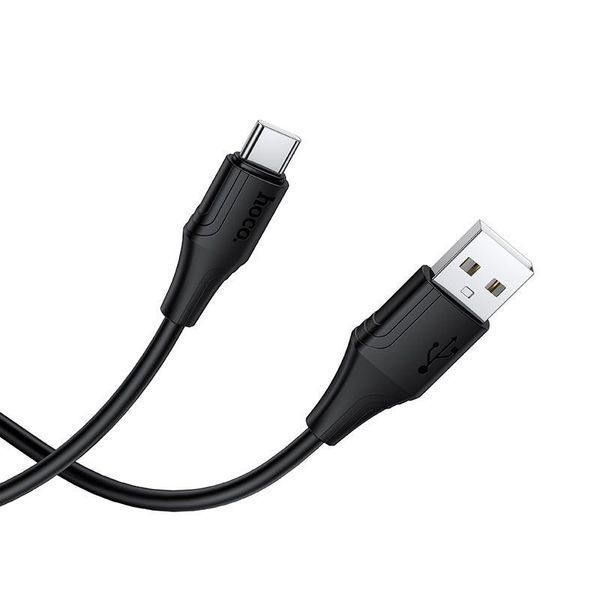 Кабель HOCO Type-C Bien silicone charging data cable X124 |1m, 3A| (UPD) Black 7242 фото