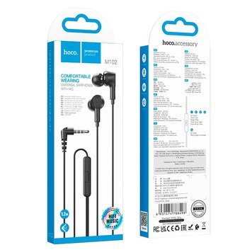 Навушники HOCO Ingenious universal earphones with mic M102 (UPD) Black 3188 фото