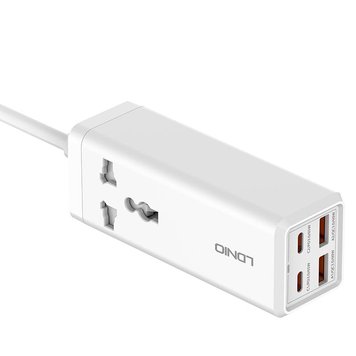 Удлинитель сетевой Ldnio SC1418 2USB/2Type-C, 1Sockets. QC/PD, 65W/10A, 2м EU Plug| (UPD) White 2543 фото