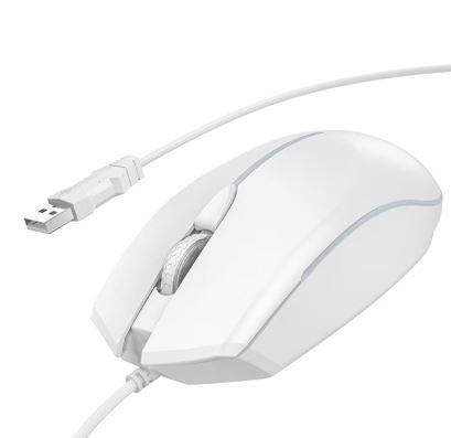 Миша HOCO Wonderful gaming luminous wired mouse GM37| 800-1200-1600-2400 dpi| (UPD) White 5639 фото