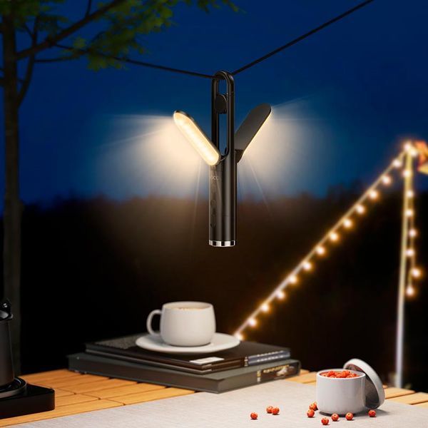 Лампа кемпінгова HOCO Multifunctional 2-in-1 Camping Light HX13 |1-10h, 160lmn| (UPD) (black) 7244 фото