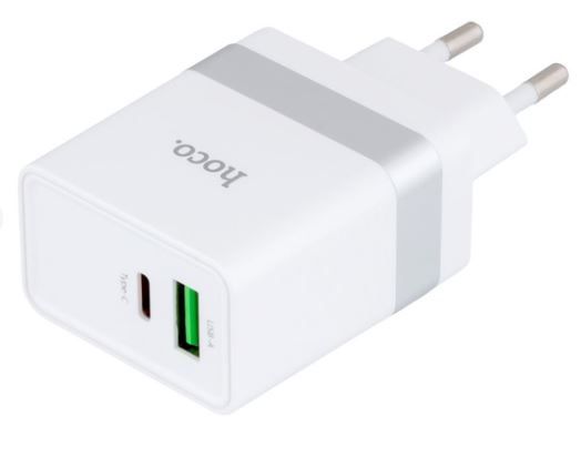 МЗП HOCO N21 Topspeed PD30W+QC3.0 charger(без шнура) (KT) White 1655 фото