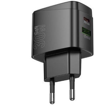 МЗП Hoco Bright charger CS61A |1USB/1Type-C, 30W/3A| (UPD) Black 3986 фото