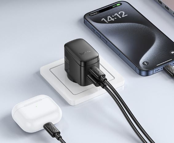 МЗП Hoco Bright charger CS61A |1USB/1Type-C, 30W/3A| (UPD) Black 3986 фото