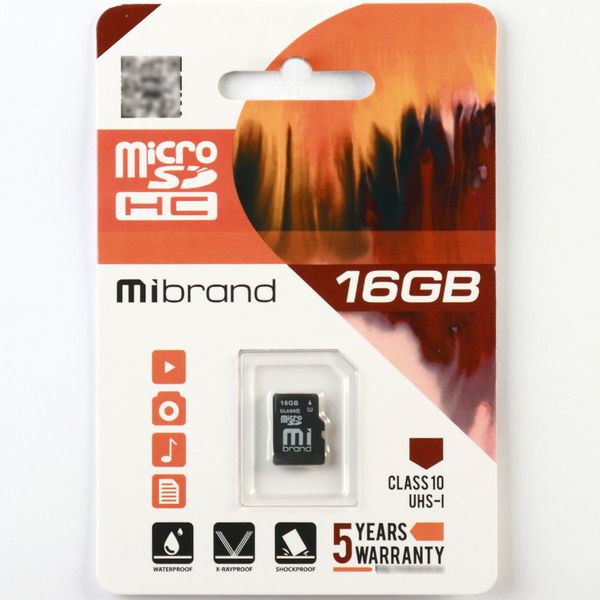 Карта пам'яті Mibrand 16Gb class 10 microSDHC (UHS-1) (KT) 1650 фото