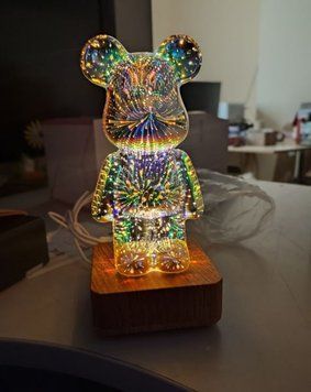 Нічна лампа(нічник) 3D Bearbrick Ведмедик KX197 8 кольорів (LUX) 3937 фото