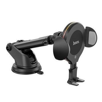Тримач в машину HOCO CA60 Aspiring infrared sensor wireless charging car holder(зарядка) (KT) Black 1636 фото