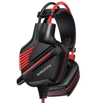 Наушники BOROFONE Gaming LED Racing headphones Hi-Res BO101 (UPD) Black-red 7347 фото