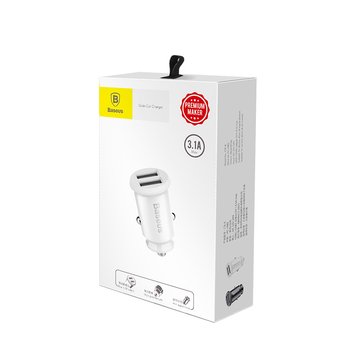 АЗП Baseus Grain 3.1A 2USB (UPD) White 1302 фото