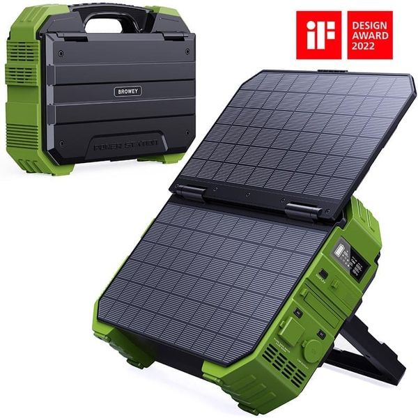 Портативна електростанція Browey Solar Panel 22w PN-600 EU Version |AC/DC, 2USB/Type-C, 600W, PD/QC| (UPD) Green 1967 фото