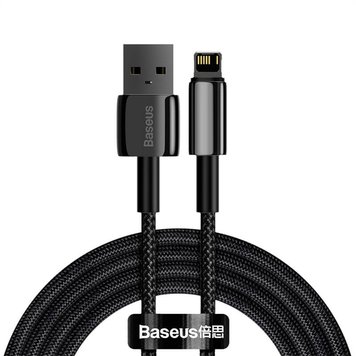 Кабель Baseus Tungsten Gold Fast Charging Lightning 2.4A (1m) (EN) Black 2860 фото