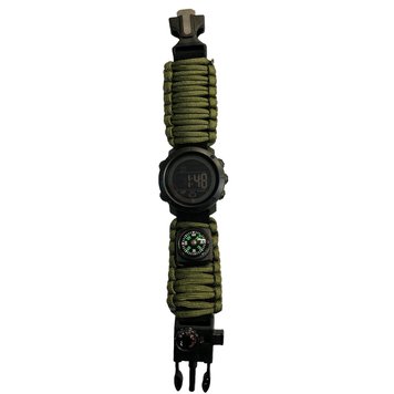 Часы наручные 1426AGBK SKMEI PARACORD,(LUX) ARMY GREEN-BLACK, ABS RING, Compass, термометр, свисток, огниво. 2837 фото