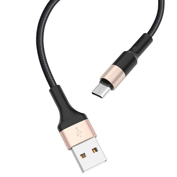 Кабель Hoco X26 Xpress Micro USB (1m) (UPD) black/gold 1230 фото