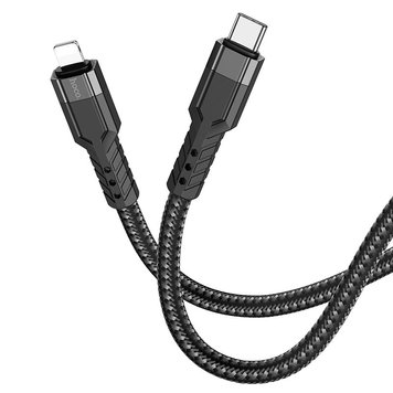 Кабель Hoco iP PD Charge Data cable U110 |1.2m, 20W, 3A| (UPD) Black 2417 фото