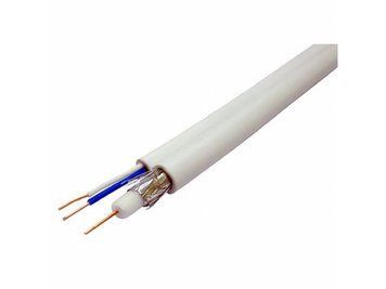 Кабель коаксіальний з живленням RITAR W100-RG59 + 2x0.5mm2, 0,81 мм.CU, 64x0.12m CCA жовтий екран, 75 Ом, FPE, оболонка 6,91мм PVC, бухта 100м Q4 (UT) White 4194 фото