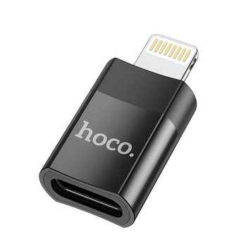 Перехідник Hoco Lightning to Type-C female adapter UA17 |2A, USB2.0| (UPD) Black 2537 фото