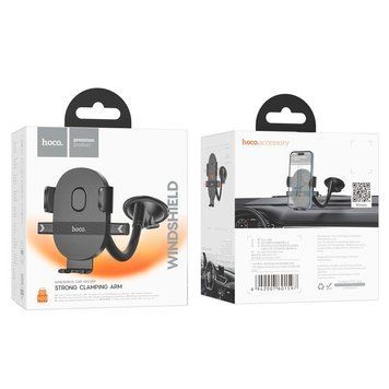 Тримач в машину HOCO Mighty one-button Car holder (windshield) H20 (UPD) Black 3692 фото