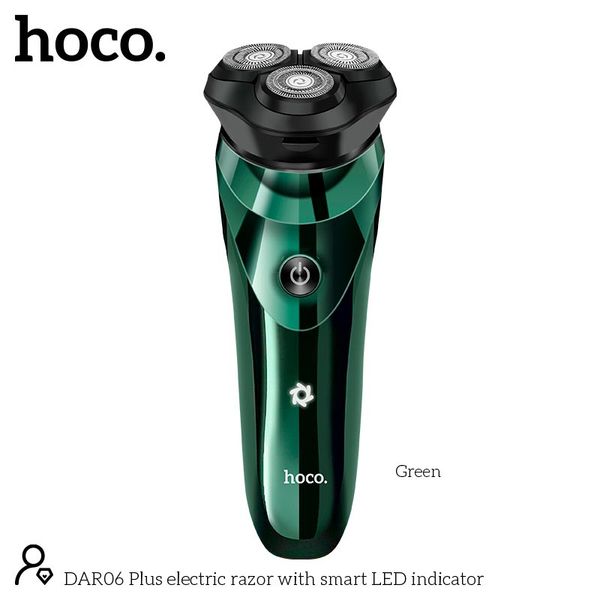 Электробритва Hoco Electric Razor with Smart LED Indicator Dar06 Plus IPX7 (UPD) Green 000010059 2194 фото