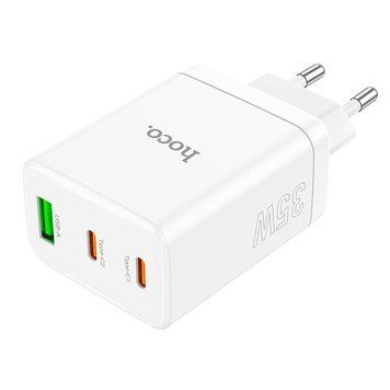 МЗП HOCO N33 |1USB/2Type-C,35W/3A (кабель Type-C * Type-C)(UPD) (white) 1675 фото