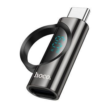 Перехідник HOCO Type-C male to Lightning female display adapter UA32A |60W| (UPD) Black 3993 фото