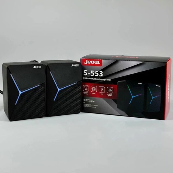 Акустика для ПК JEDEL S553 LED USB+AUX 3W*2 (MM) Black 7502 фото