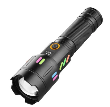 Ліхтар акумуляторний NIGHT VISION FLUORESCENCE W515-PM10-TG, зарядка Type-C, павербанк, індикація заряду, зум (LUX) Black 3944 фото