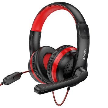 Навушники HOCO gaming Magic tour gaming headphones W103 (UPD) Black-red 2032 фото