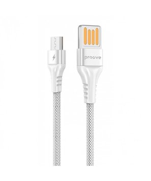 Кабель Proove Double Way Weft Micro USB 2.4A (1m) (EN) White 3229 фото