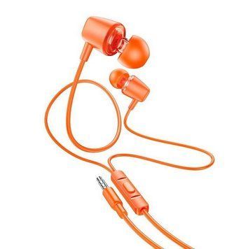Навушники Hoco Discoverer universal earphones with mic M107 (UPD) (Orange) 7504 фото
