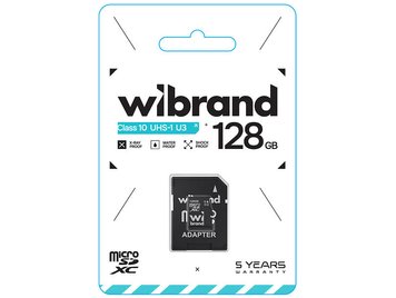 Карта пам'яті WIBRAND 128Gb class 10 microSDXC (UHS-1 U3) (adapter SD) (KT) 3167 фото