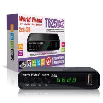 Ресивер Т2 World Vision T625D2 (DS)Black 3415 фото