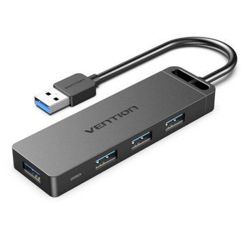 USB-HUB Vention 4-Port USB 3.0 Hub With Power Supply 0.15 m (KT) Black 5955 фото