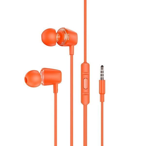 Навушники Hoco Discoverer universal earphones with mic M107 (UPD) (Orange) 7504 фото
