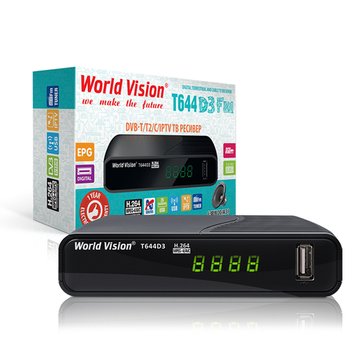 Ресивер Т2 World Vision T644D3 FM (DS) Black 3414 фото