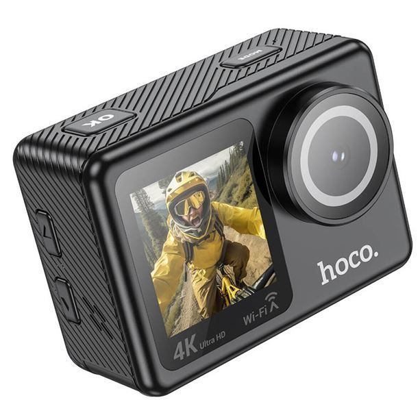 Екшн Камера HOCO dual color screen sports camera DV101 |4k, 120fps, wifi| (UPD) Black 3029 фото